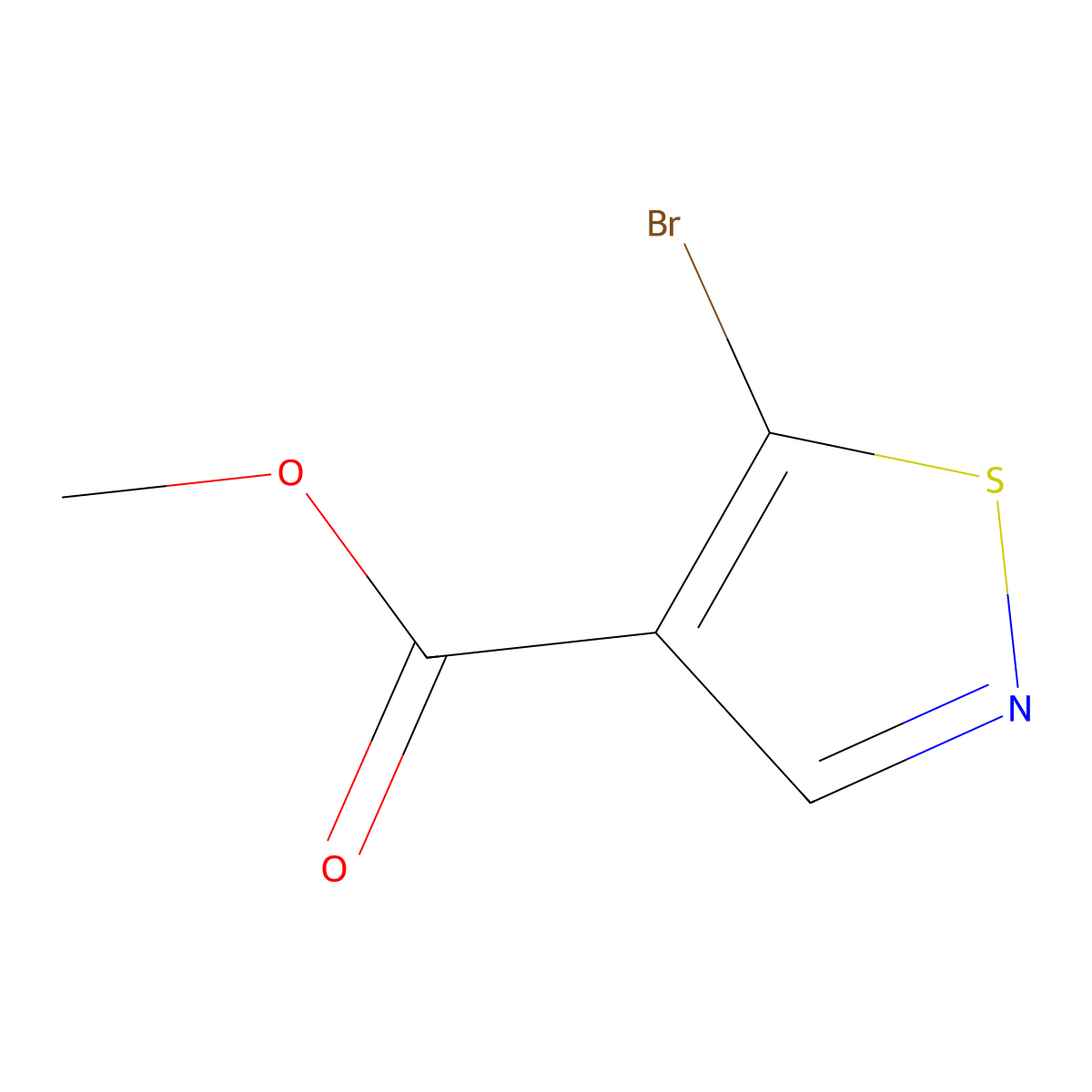 Methyl 5-bromo-1,2-thiazole-4-carboxylate molecular structure, CAS 2913278-32-5