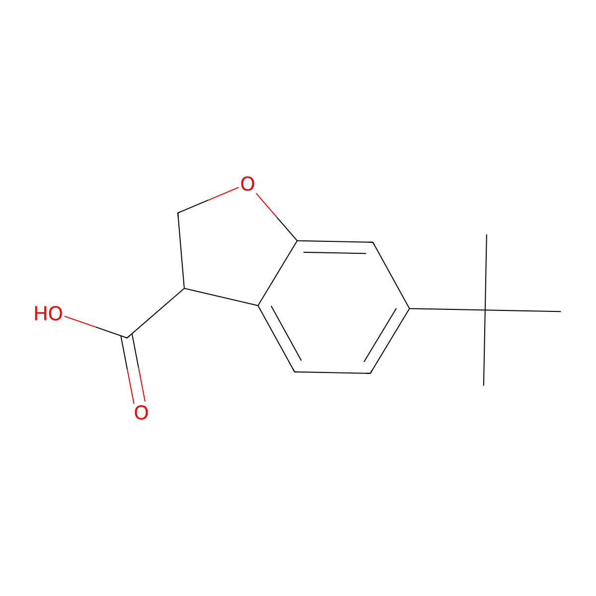 6-Tert-butyl-2,3-dihydro-1-benzofuran-3-carboxylic acid molecular structure, CAS 2913278-34-7