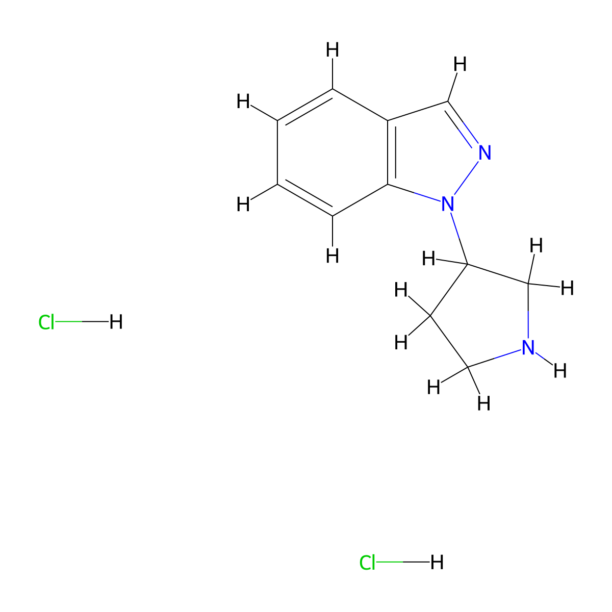 1-(pyrrolidin-3-yl)-1H-indazole dihydrochloride molecular structure, CAS 2913278-37-0