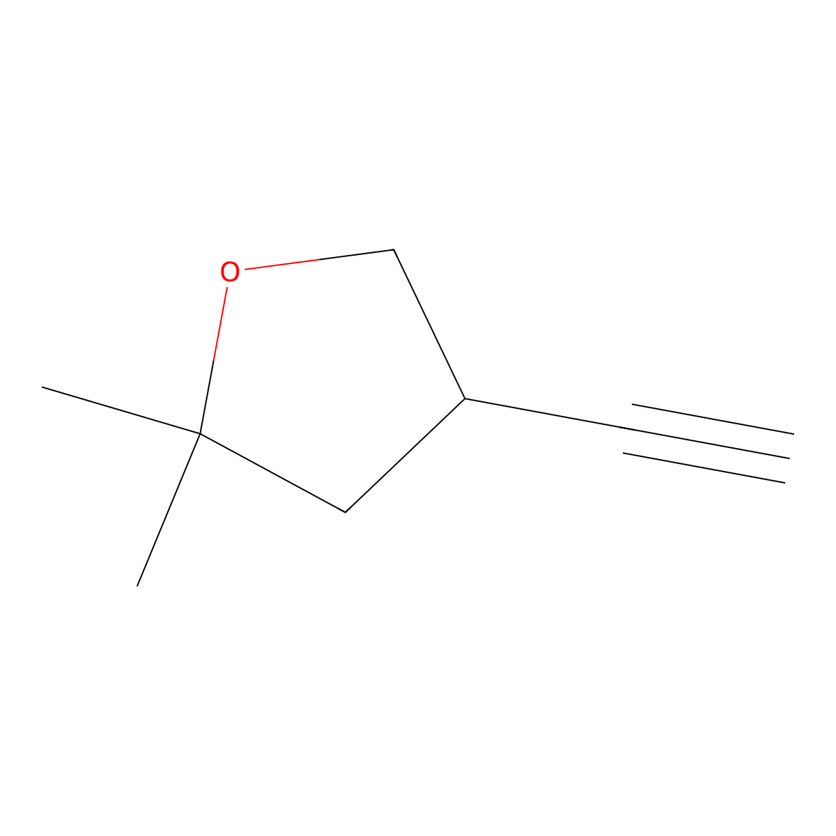 4-Ethynyl-2,2-dimethyloxolane molecular structure, CAS 2913278-39-2