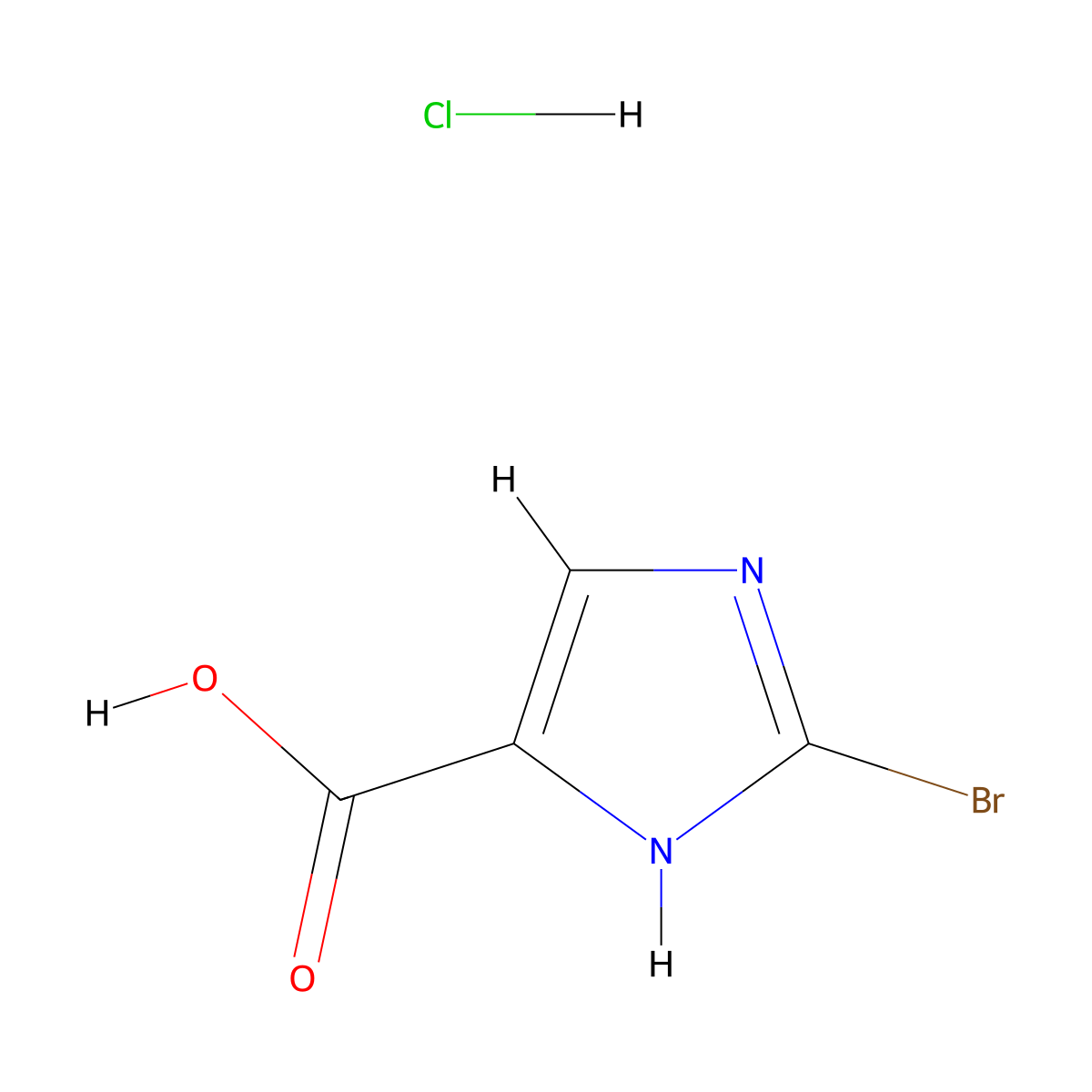 2-bromo-1H-imidazole-5-carboxylic acid hydrochloride molecular structure, CAS 2913278-40-5