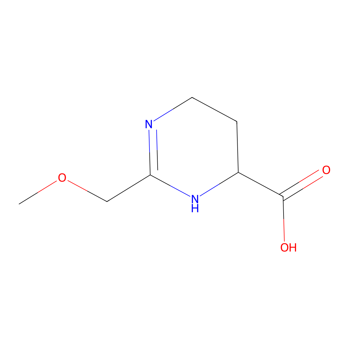 2-(Methoxymethyl)-1,4,5,6-tetrahydropyrimidine-4-carboxylic acid molecular structure, CAS 2913278-43-8