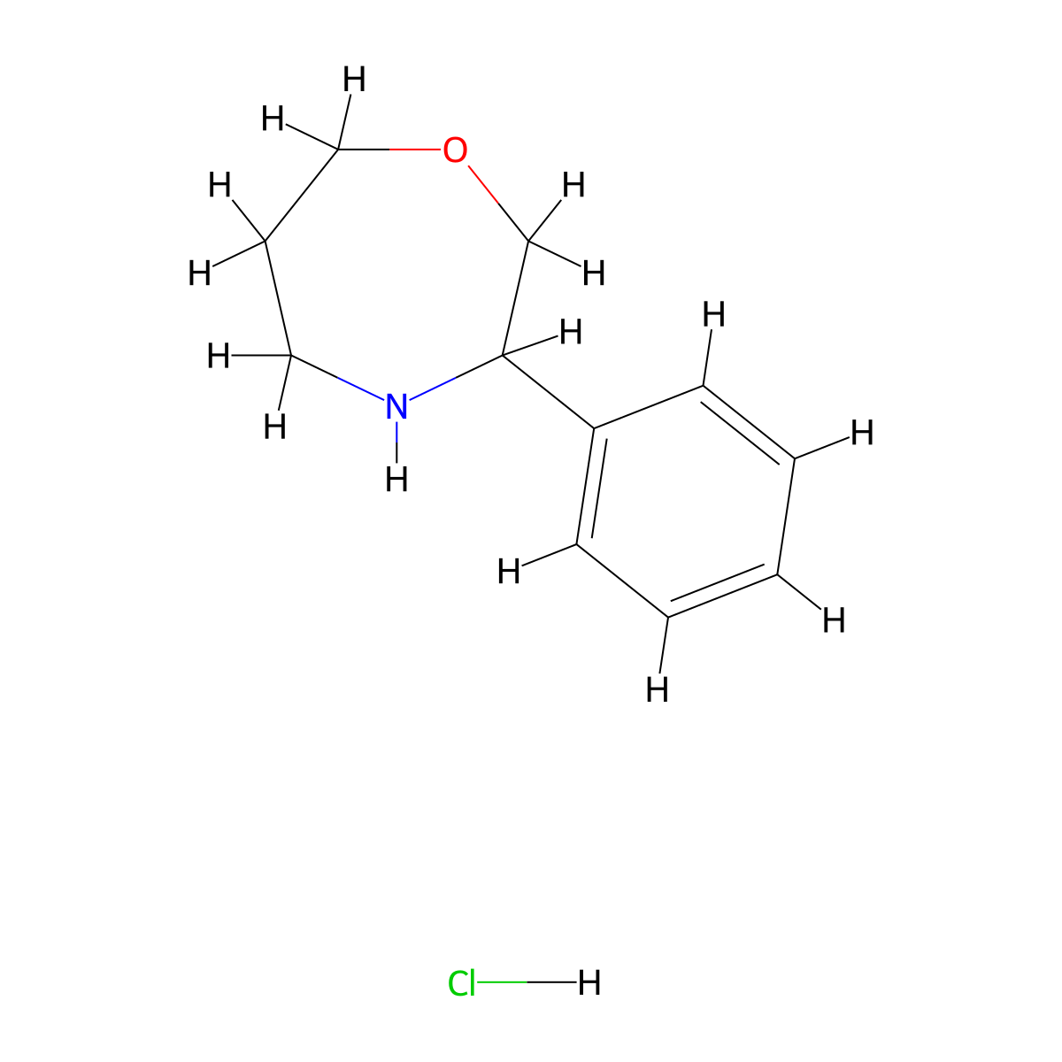 3-Phenyl-1,4-oxazepane hydrochloride molecular structure, CAS 2913278-45-0