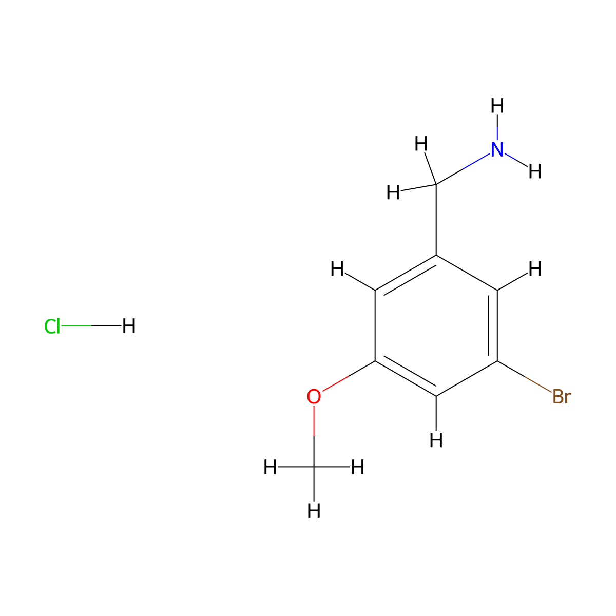 1-(3-Bromo-5-methoxyphenyl)methanaminehydrochloride molecular structure, CAS 2913278-48-3