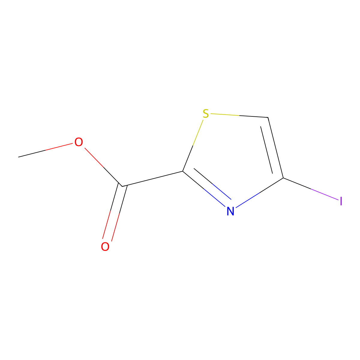 Methyl 4-iodo-1,3-thiazole-2-carboxylate molecular structure, CAS 2913278-49-4
