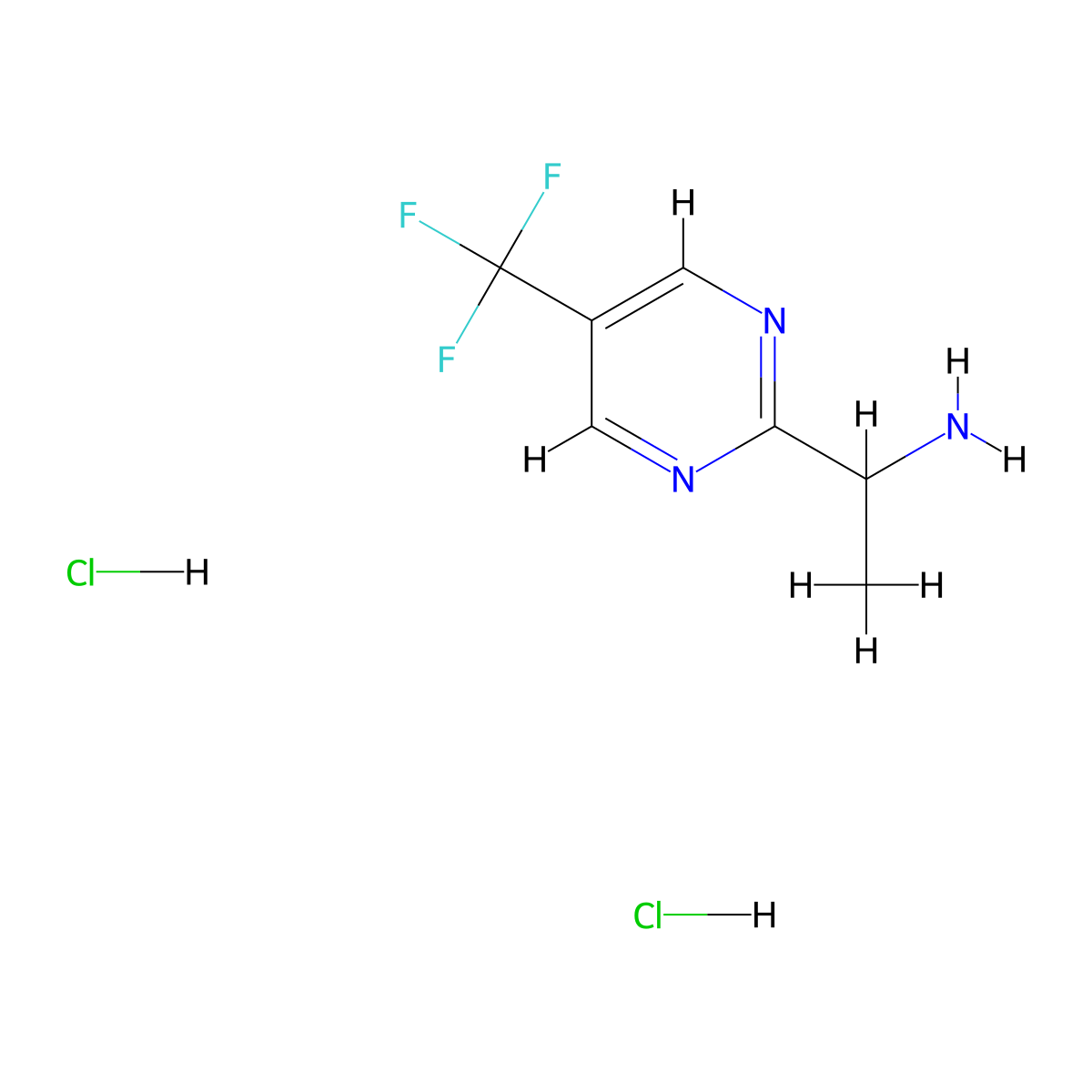 1-(5-(Trifluoromethyl)pyrimidin-2-yl)ethan-1-amine dihydrochloride molecular structure, CAS 2913278-51-8