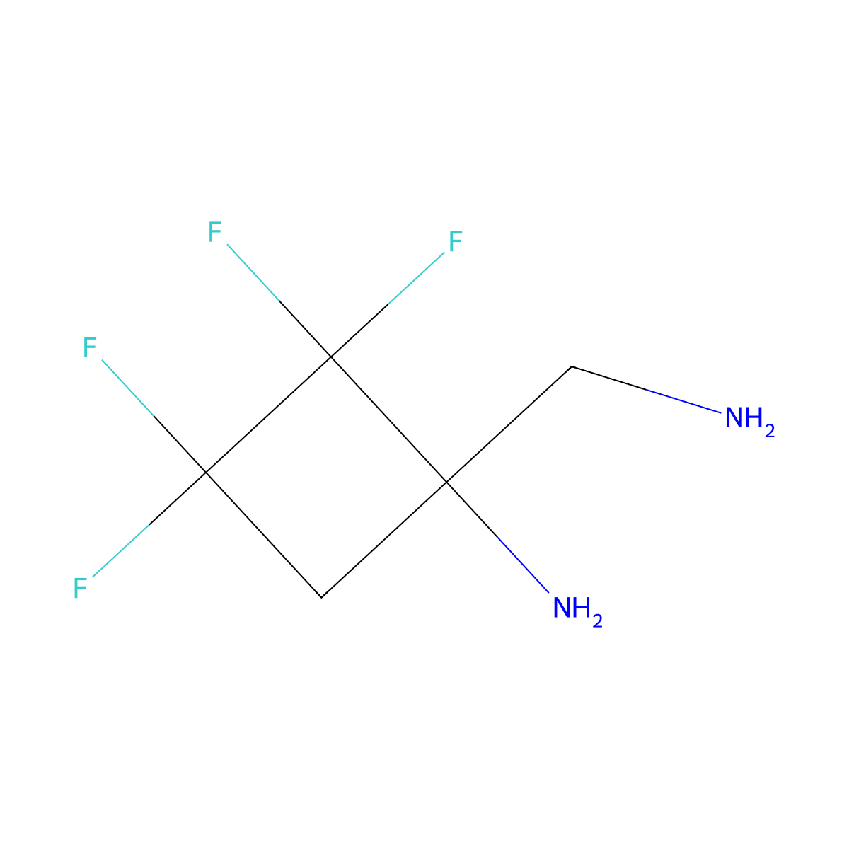 1-(Aminomethyl)-2,2,3,3-tetrafluorocyclobutan-1-amine molecular structure, CAS 2913278-52-9