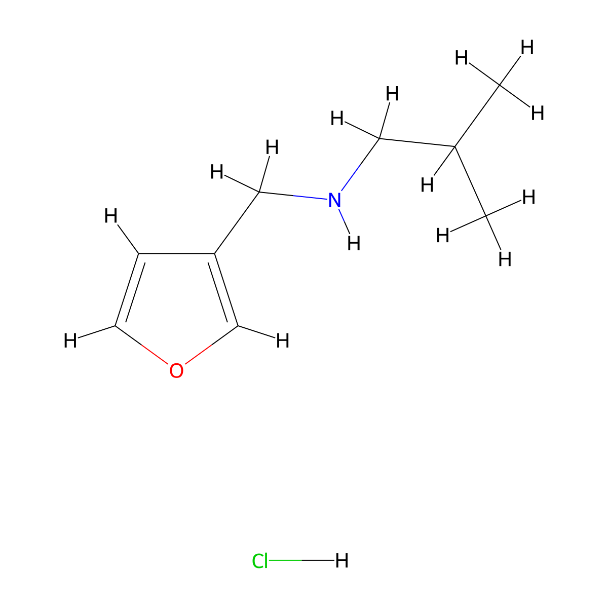 [(Furan-3-yl)methyl](2-methylpropyl)amine hydrochloride molecular structure, CAS 2913278-55-2