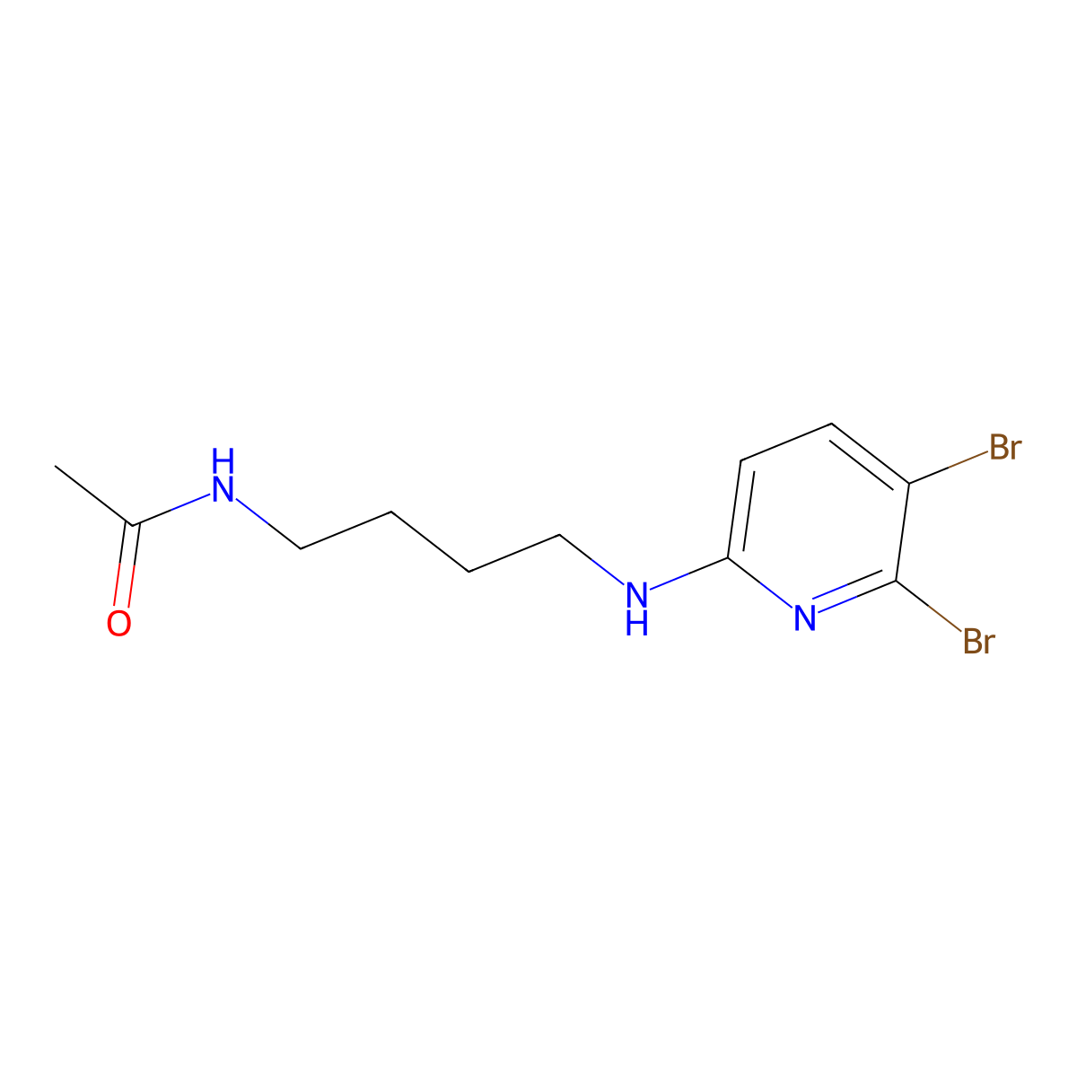 N-{4-[(5,6-dibromopyridin-2-yl)amino]butyl}acetamide molecular structure, CAS 2913278-59-6
