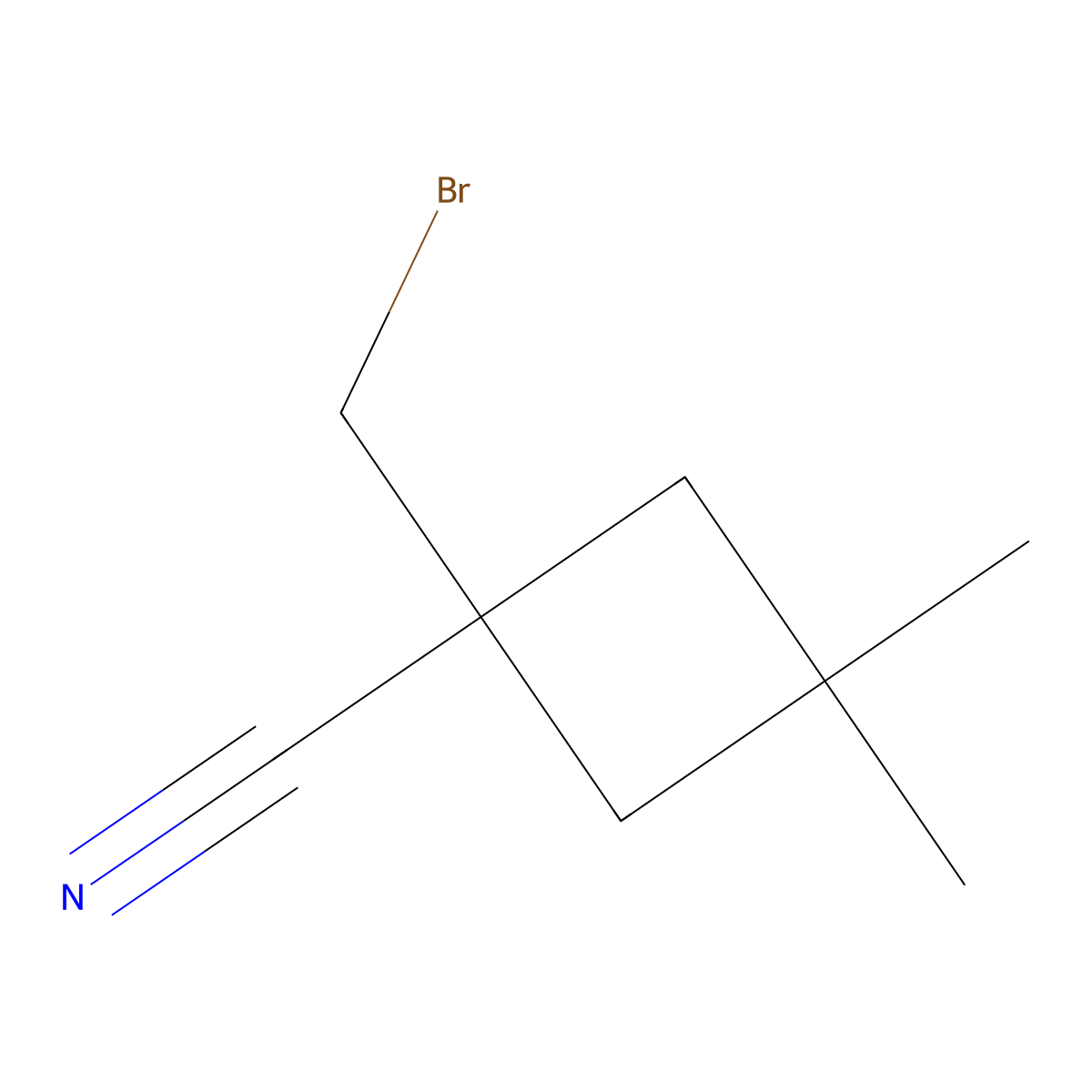 1-(Bromomethyl)-3,3-dimethylcyclobutane-1-carbonitrile molecular structure, CAS 2913278-71-2