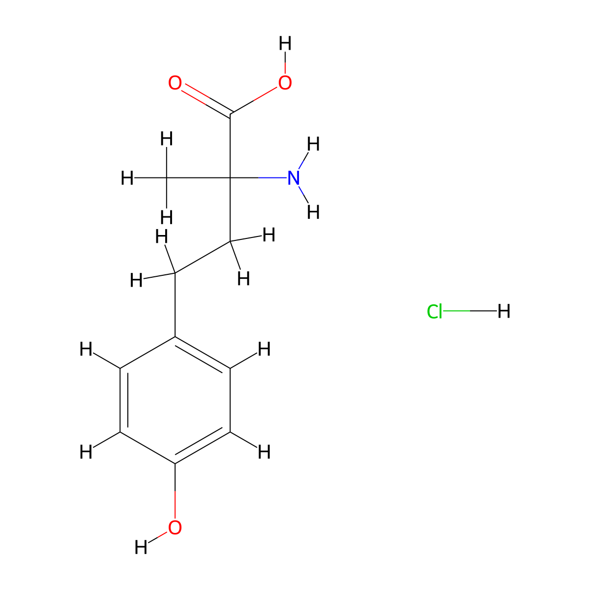 2-Amino-4-(4-hydroxyphenyl)-2-methylbutanoic acid hydrochloride molecular structure, CAS 2913278-73-4