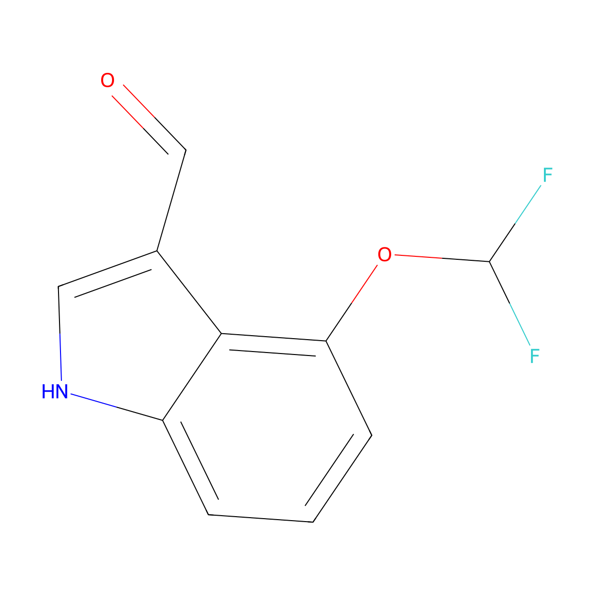 4-(difluoromethoxy)-1H-indole-3-carbaldehyde molecular structure, CAS 2913278-74-5