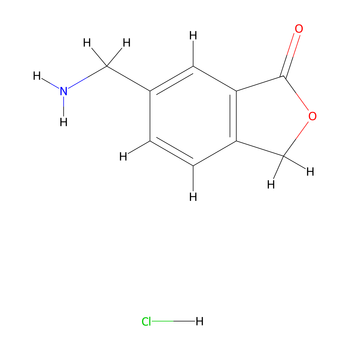 6-(Aminomethyl)-1,3-dihydro-2-benzofuran-1-one hydrochloride molecular structure, CAS 2913278-75-6
