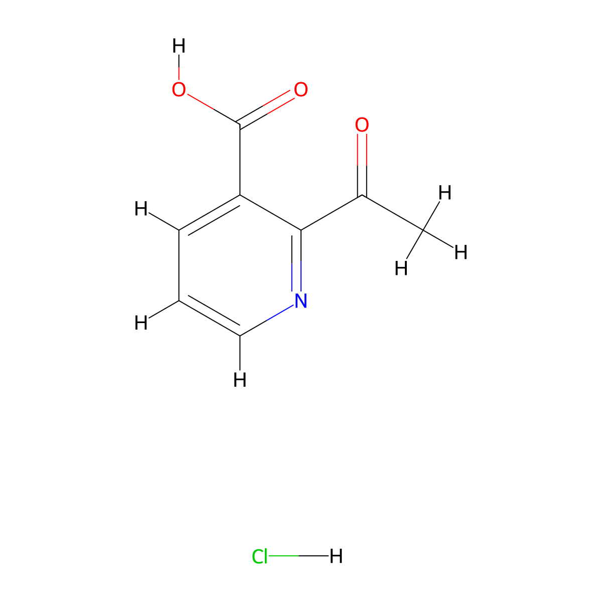 2-Acetylpyridine-3-carboxylic acid hydrochloride molecular structure, CAS 2913278-78-9