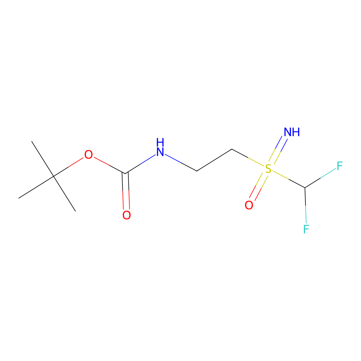 tert-butyl N-{2-[(difluoromethyl)(imino)oxo-lambda6-sulfanyl]ethyl}carbamate molecular structure, CAS 2913278-79-0