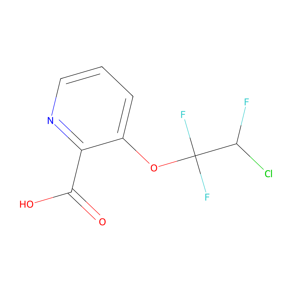 3-(2-Chloro-1,1,2-trifluoroethoxy)pyridine-2-carboxylic acid molecular structure, CAS 2913278-83-6