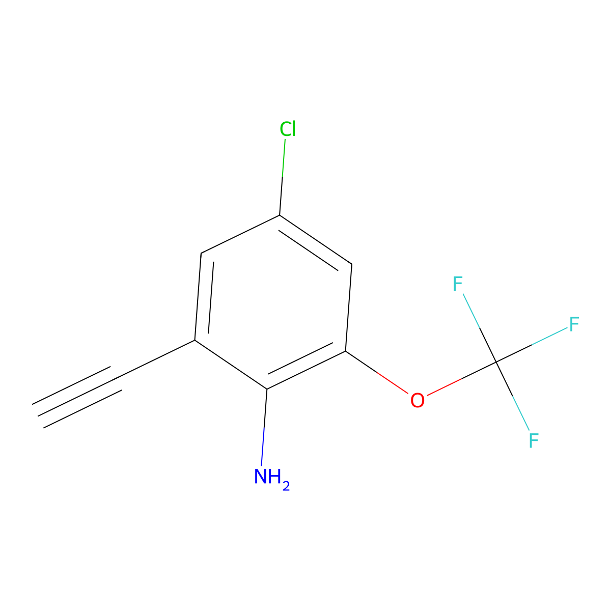 4-Chloro-2-ethynyl-6-(trifluoromethoxy)aniline molecular structure, CAS 2913278-95-0