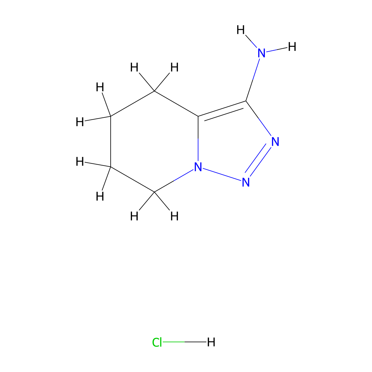 4H,5H,6H,7H-[1,2,3]triazolo[1,5-a]pyridin-3-amine hydrochloride molecular structure, CAS 2913279-05-5