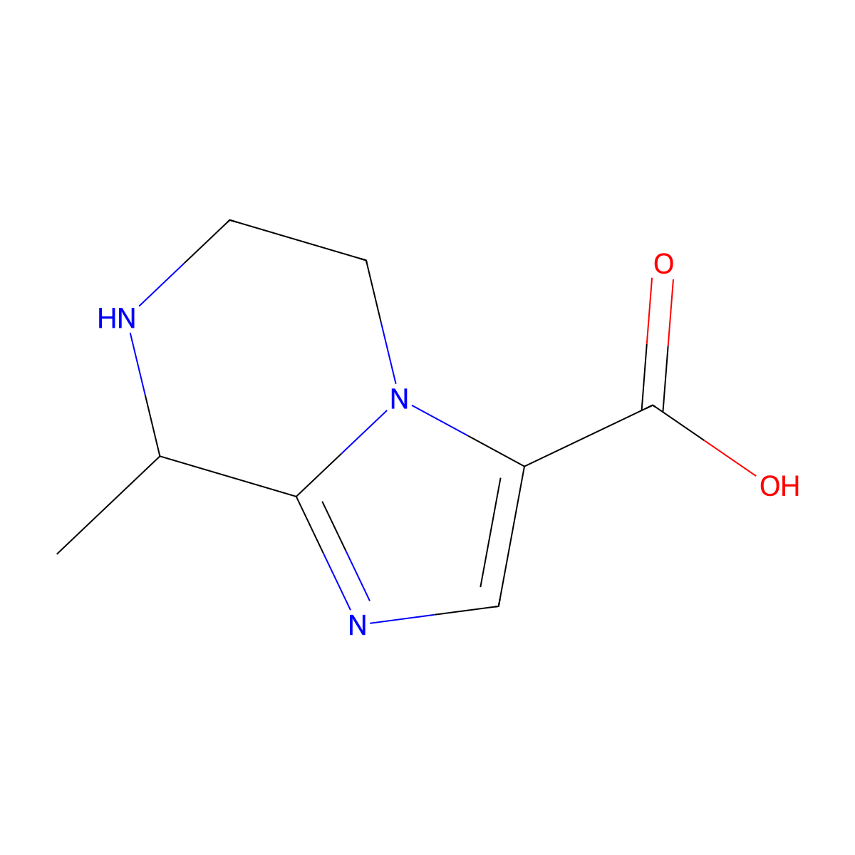 8-methyl-5H,6H,7H,8H-imidazo[1,2-a]pyrazine-3-carboxylic acid molecular structure, CAS 2913279-09-9
