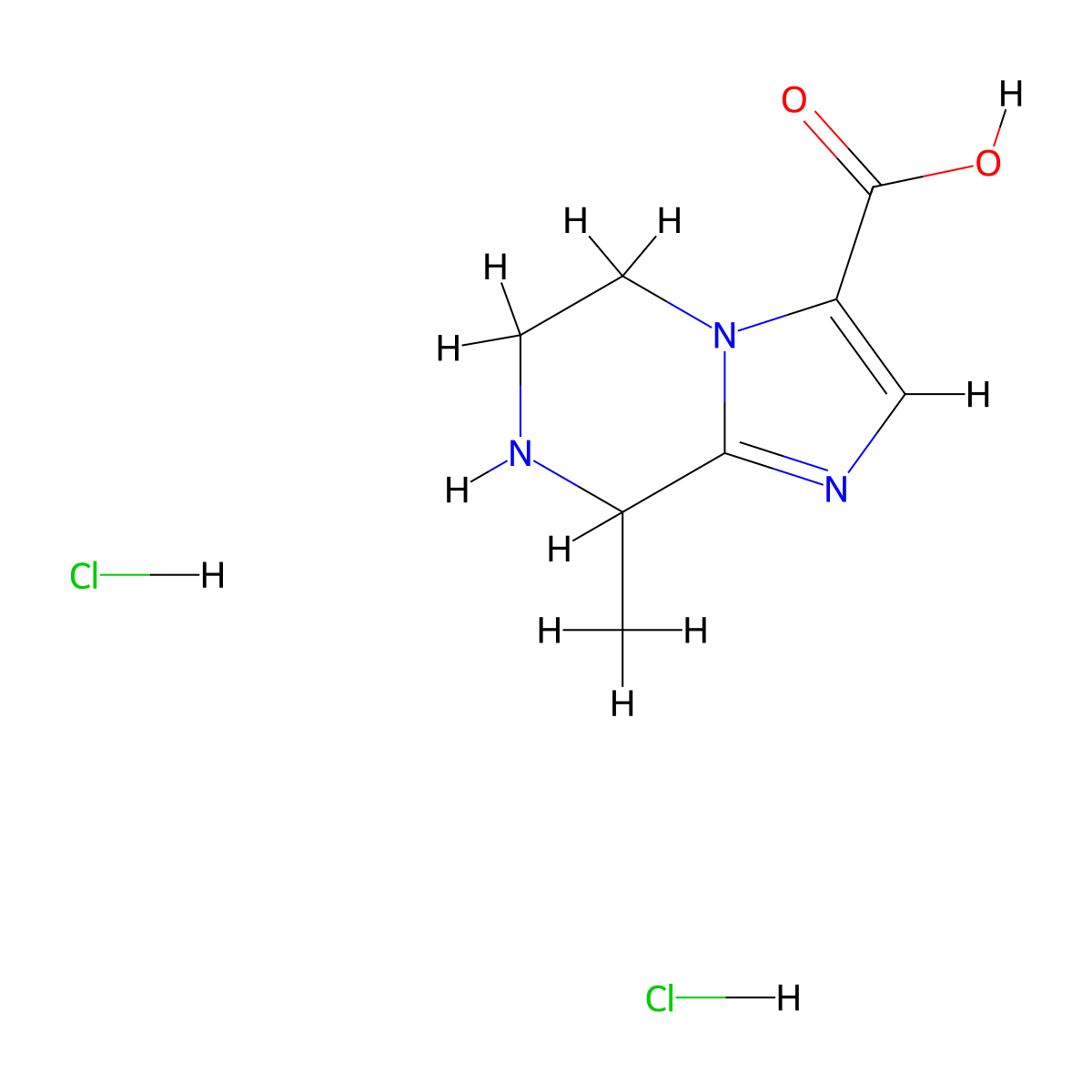 8-methyl-5H,6H,7H,8H-imidazo[1,2-a]pyrazine-3-carboxylic acid dihydrochloride molecular structure, CAS 2913279-10-2