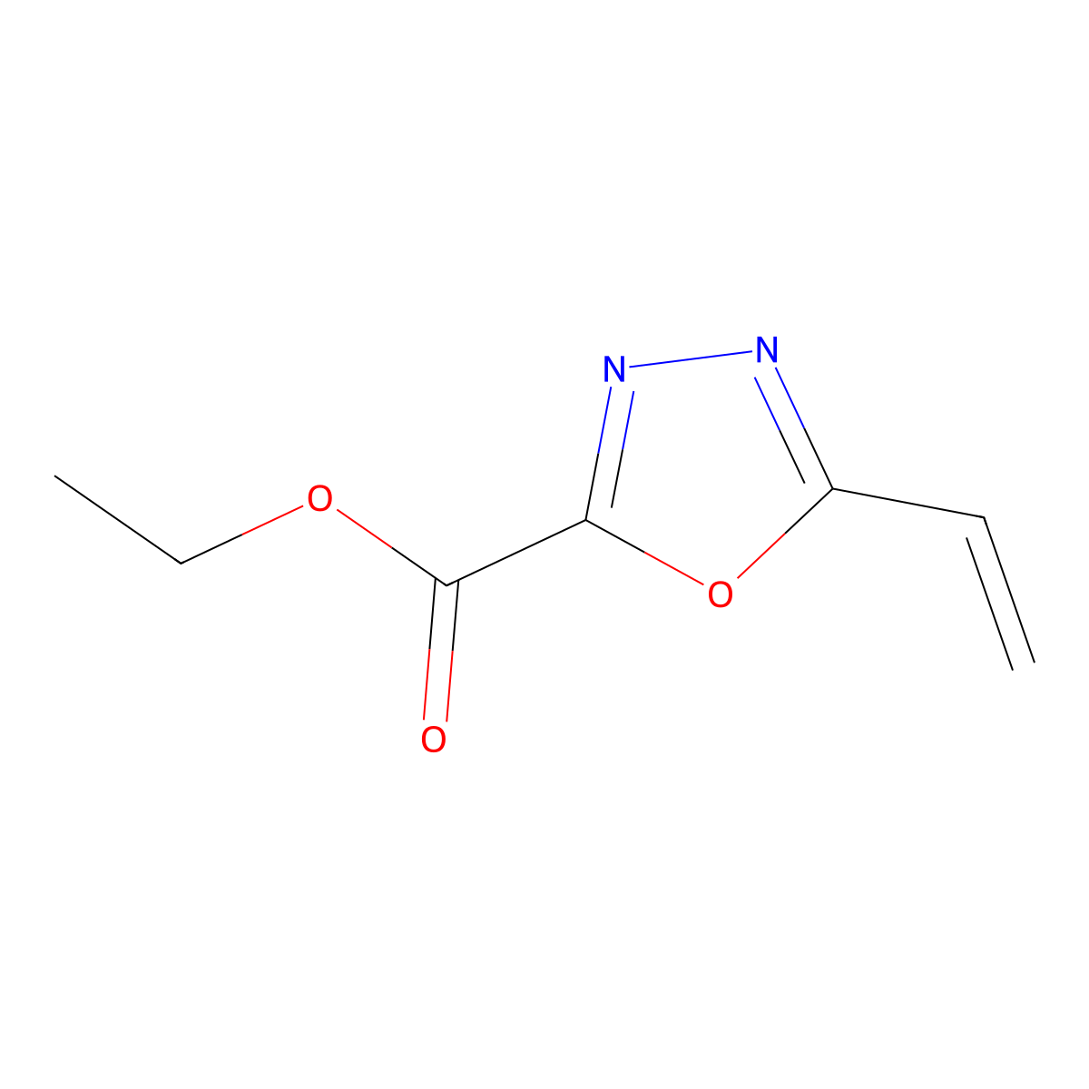 Ethyl 5-ethenyl-1,3,4-oxadiazole-2-carboxylate molecular structure, CAS 2913279-11-3