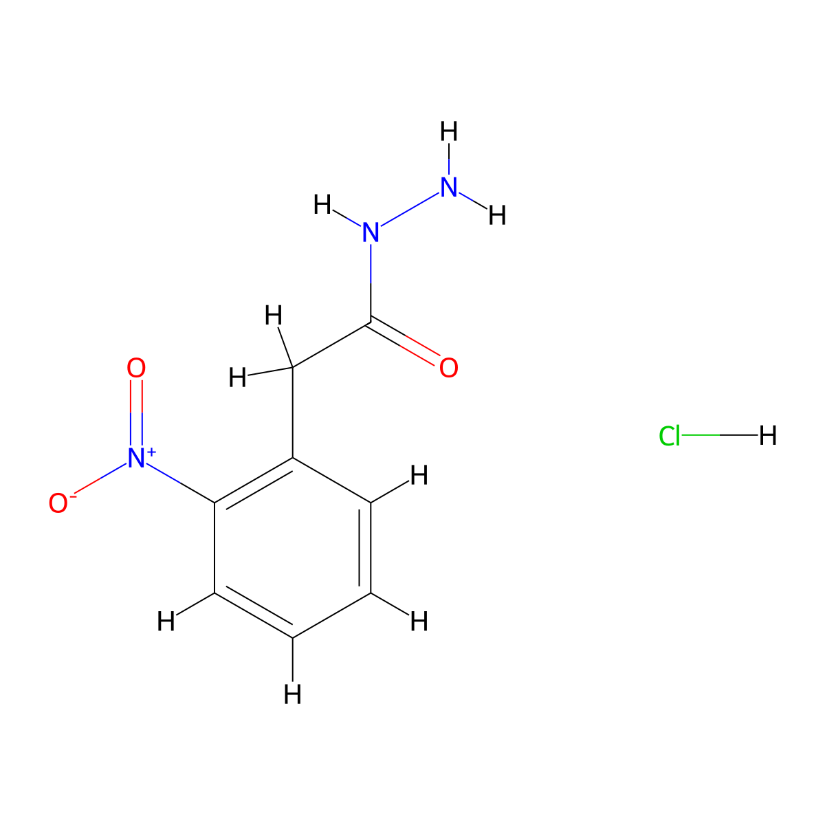2-(2-Nitrophenyl)acetohydrazide hydrochloride molecular structure, CAS 2913279-12-4