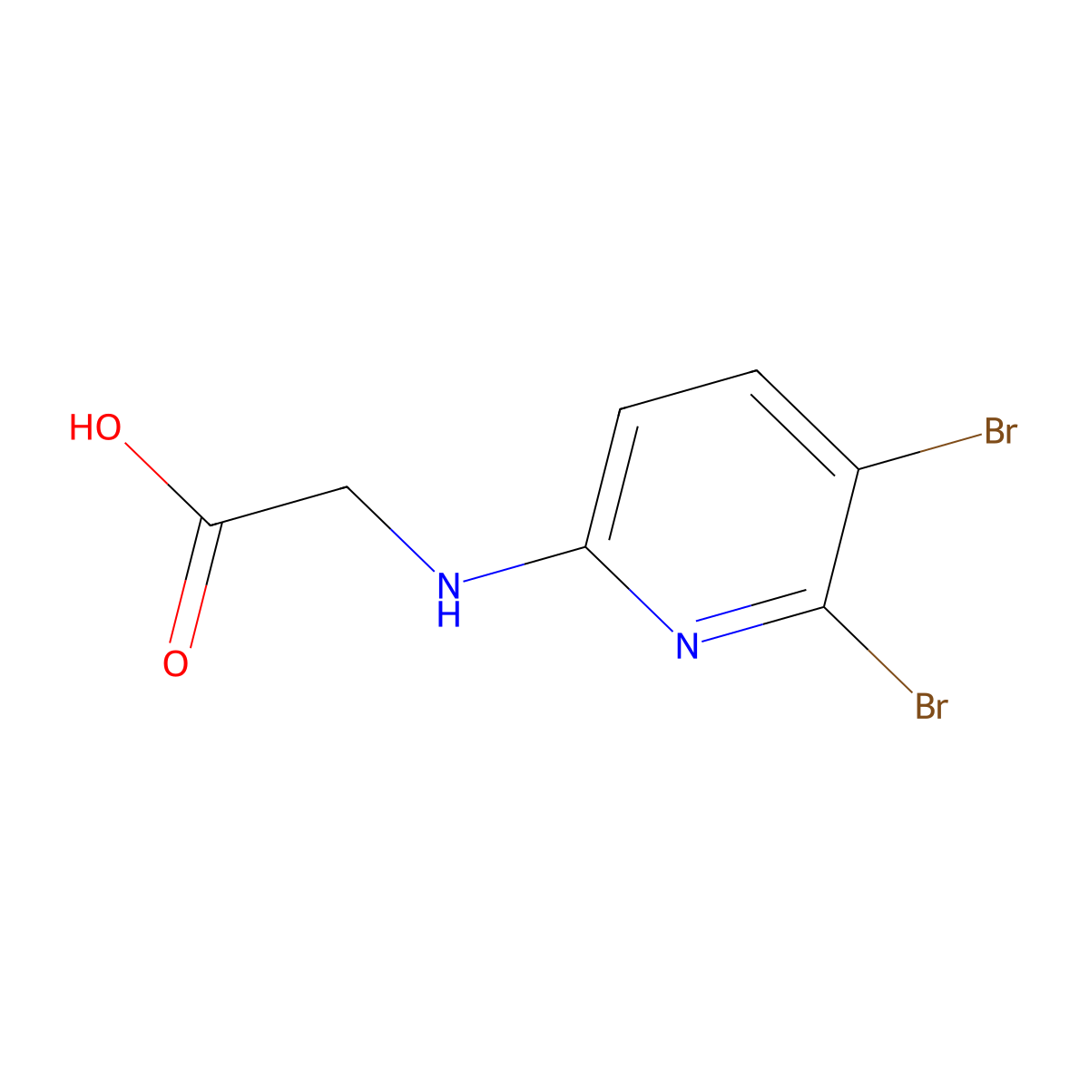 2-[(5,6-Dibromopyridin-2-yl)amino]acetic acid molecular structure, CAS 2913279-13-5