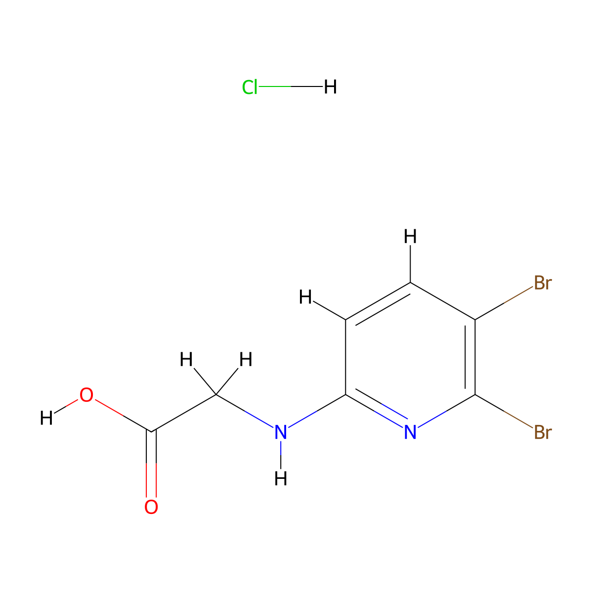 2-[(5,6-Dibromopyridin-2-yl)amino]acetic acid hydrochloride molecular structure, CAS 2913279-14-6