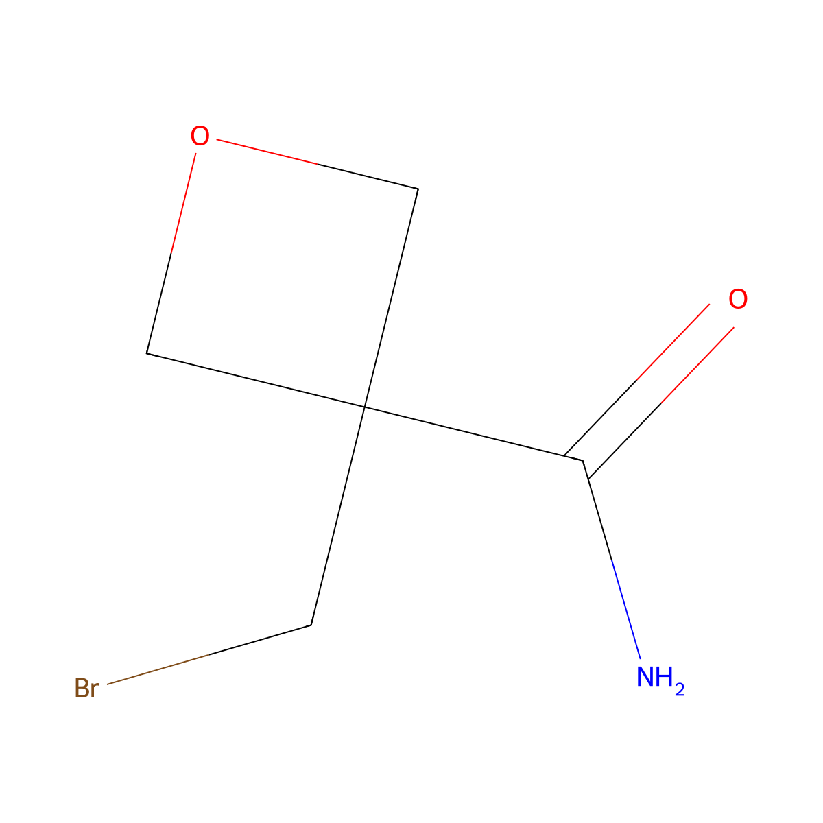 3-(Bromomethyl)oxetane-3-carboxamide molecular structure, CAS 2913279-17-9