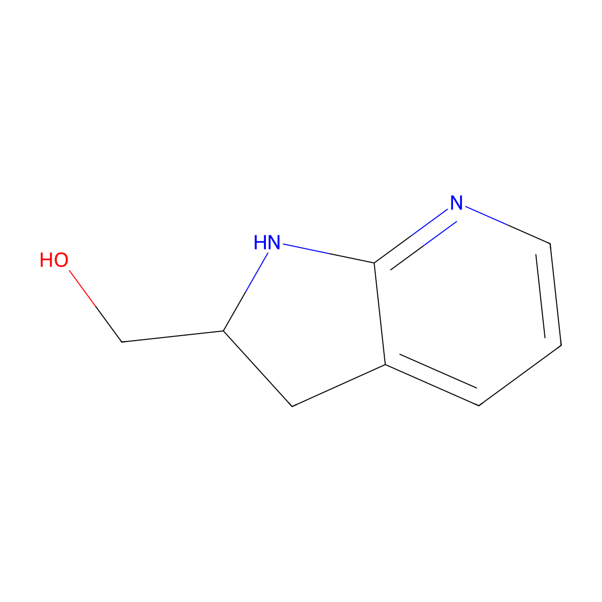{1H,2H,3H-pyrrolo[2,3-b]pyridin-2-yl}methanol molecular structure, CAS 2913279-19-1
