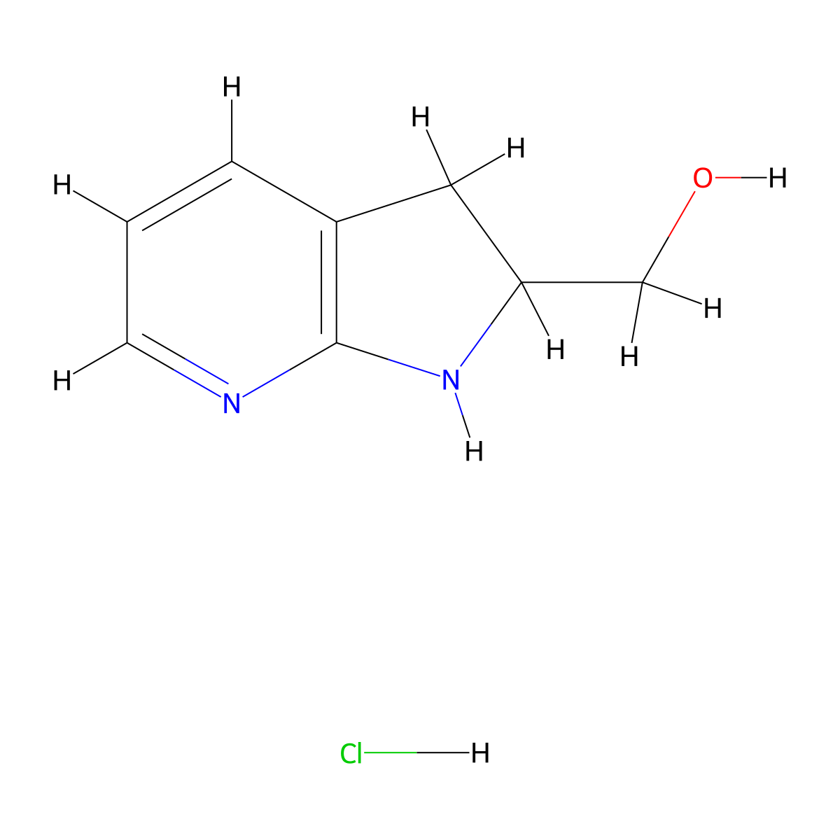 {1H,2H,3H-pyrrolo[2,3-b]pyridin-2-yl}methanol hydrochloride molecular structure, CAS 2913279-20-4