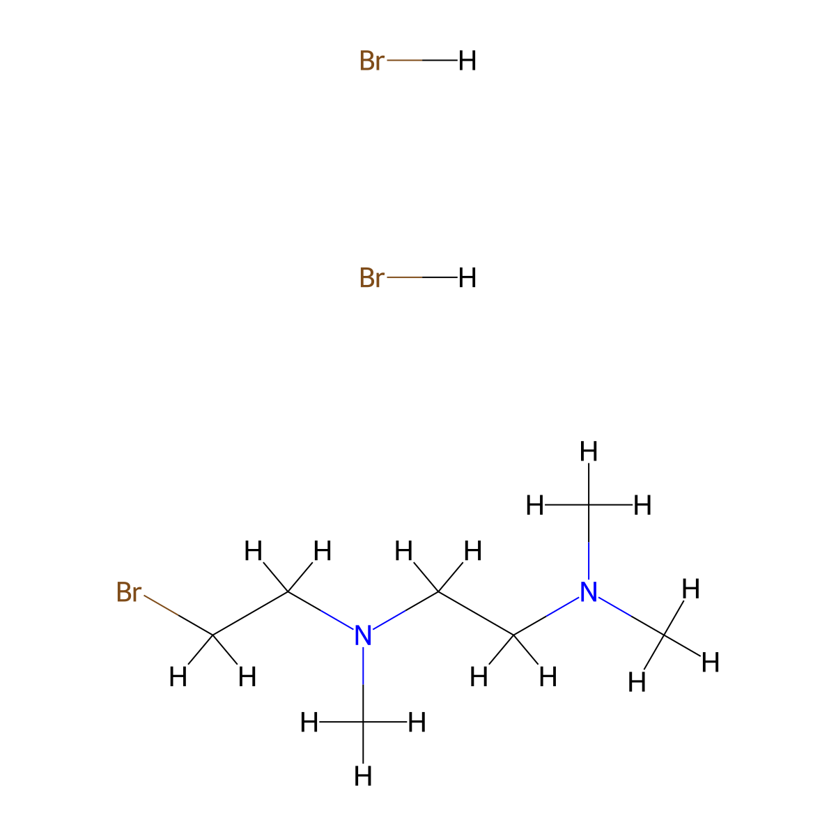 (2-Bromoethyl)[2-(dimethylamino)ethyl]methylamine dihydrobromide molecular structure, CAS 2913279-22-6