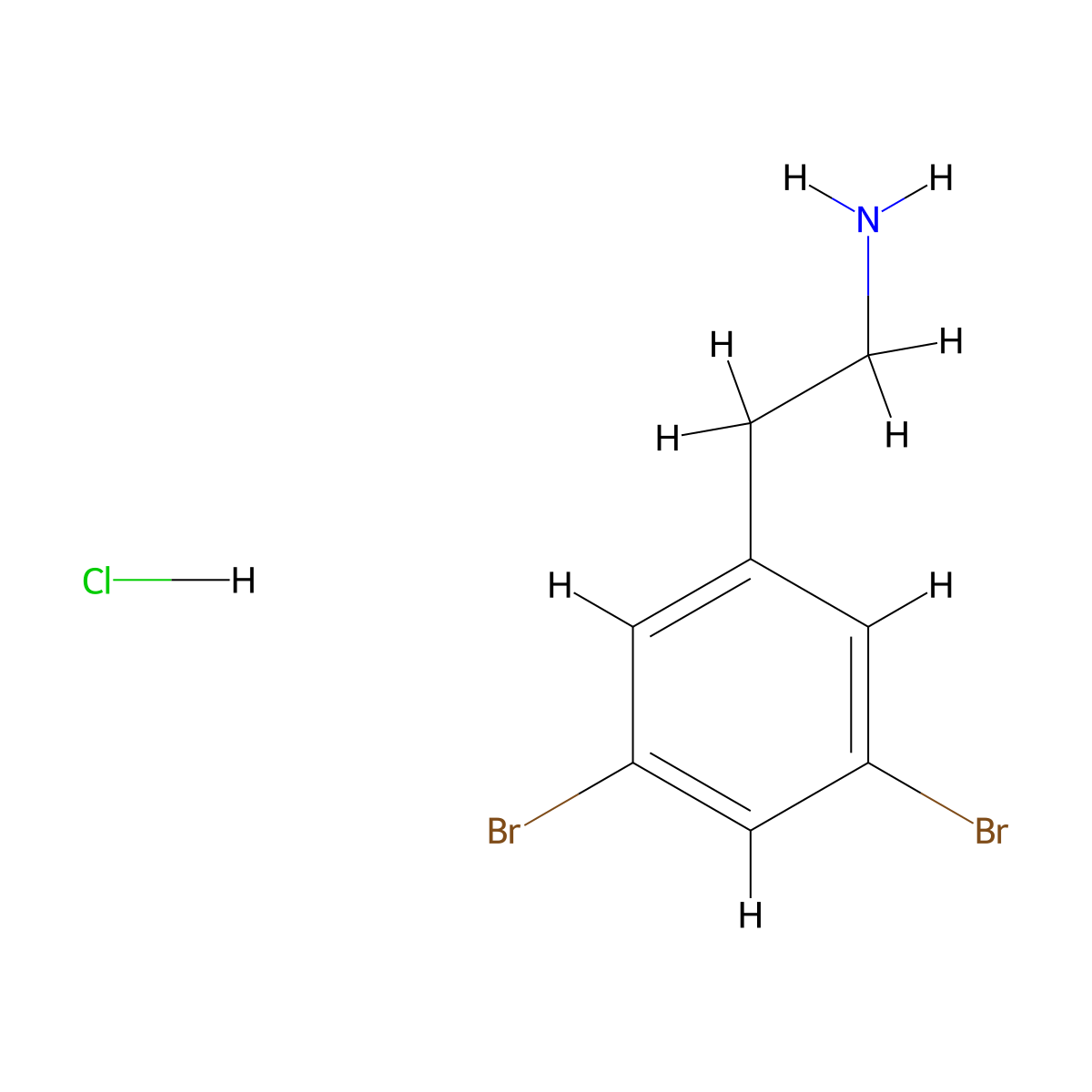 2-(3,5-Dibromophenyl)ethan-1-amine hydrochloride molecular structure, CAS 2913279-29-3