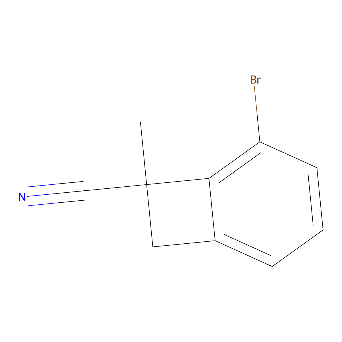 5-Bromo-7-methylbicyclo[4.2.0]octa-1,3,5-triene-7-carbonitrile molecular structure, CAS 2913279-34-0
