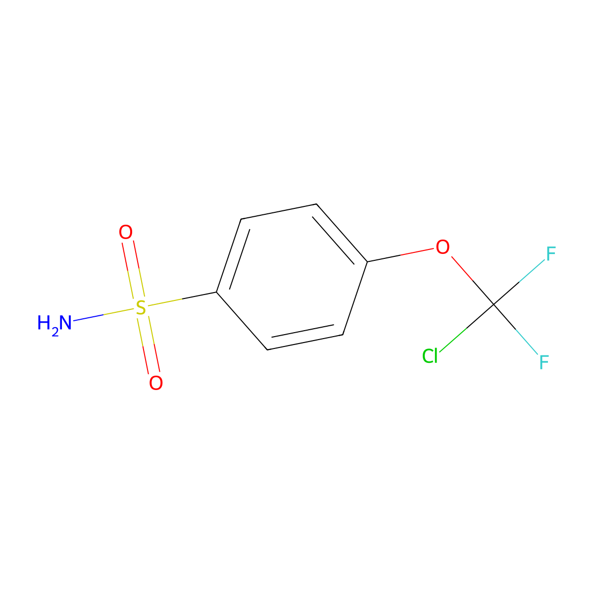 4-(Chlorodifluoromethoxy)benzene-1-sulfonamide molecular structure, CAS 2913279-36-2