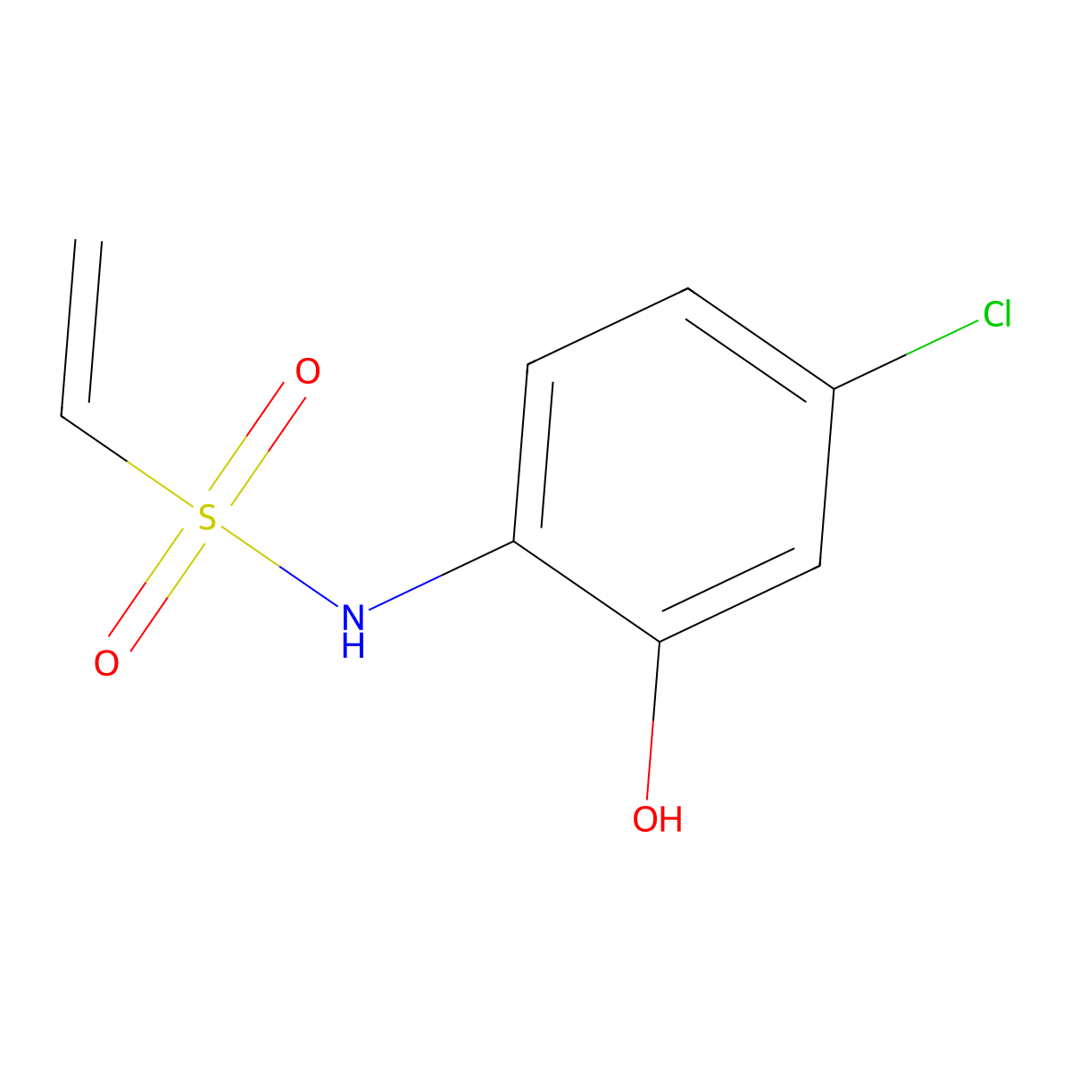 N-(4-chloro-2-hydroxyphenyl)ethene-1-sulfonamide molecular structure, CAS 2913279-37-3