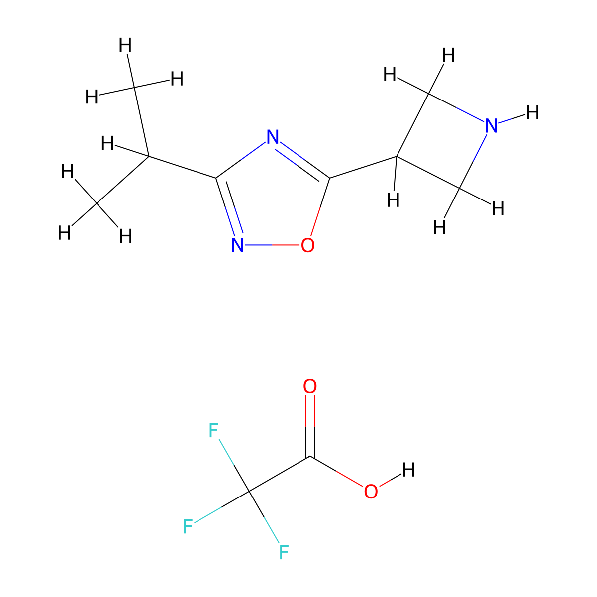 5-(Azetidin-3-yl)-3-(propan-2-yl)-1,2,4-oxadiazole; trifluoroacetic acid molecular structure, CAS 2913279-41-9