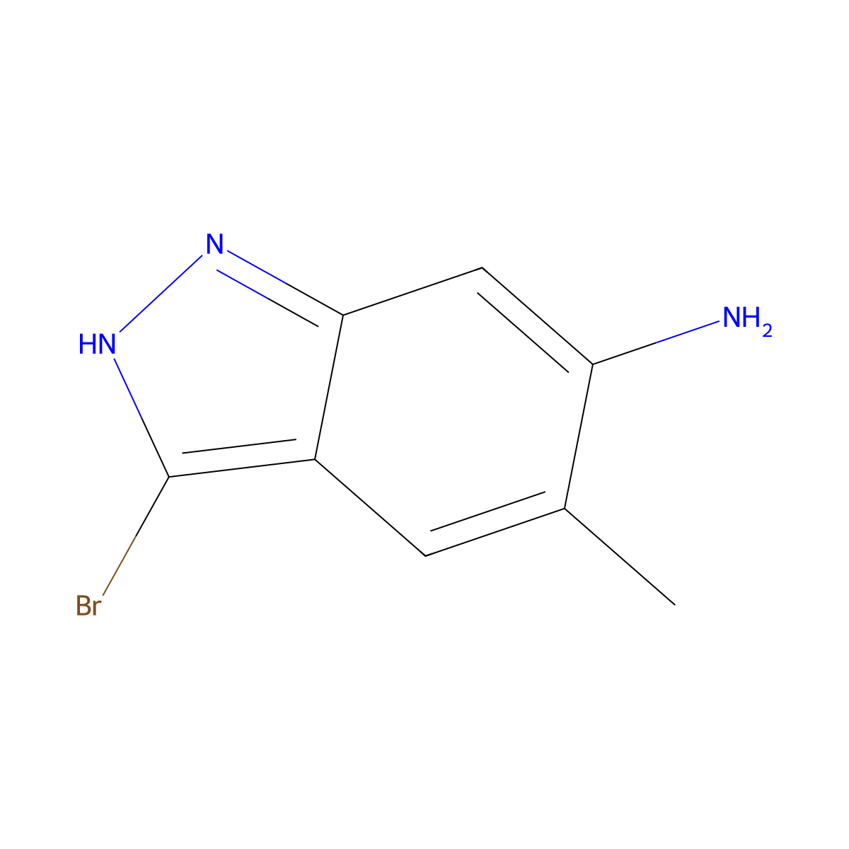 3-bromo-5-methyl-1H-indazol-6-amine molecular structure, CAS 2913279-42-0