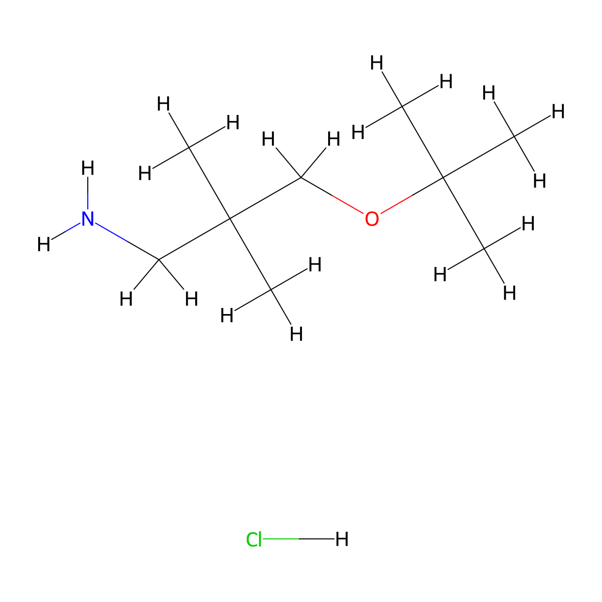 3-(Tert-butoxy)-2,2-dimethylpropan-1-amine hydrochloride molecular structure, CAS 2913279-48-6