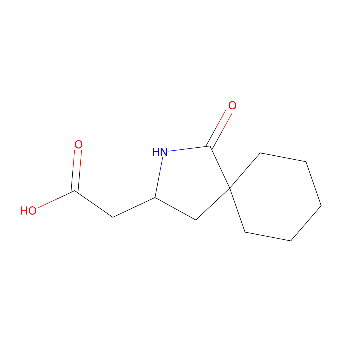 2-{1-Oxo-2-azaspiro[4.5]decan-3-yl}acetic acid molecular structure, CAS 2913279-50-0