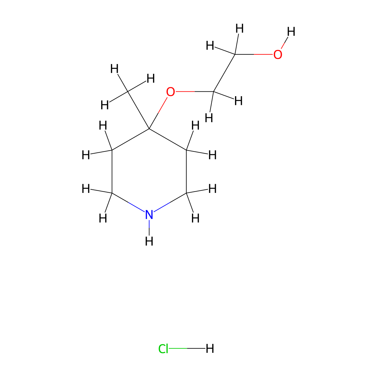 2-[(4-Methylpiperidin-4-yl)oxy]ethan-1-ol hydrochloride molecular structure, CAS 2913279-52-2