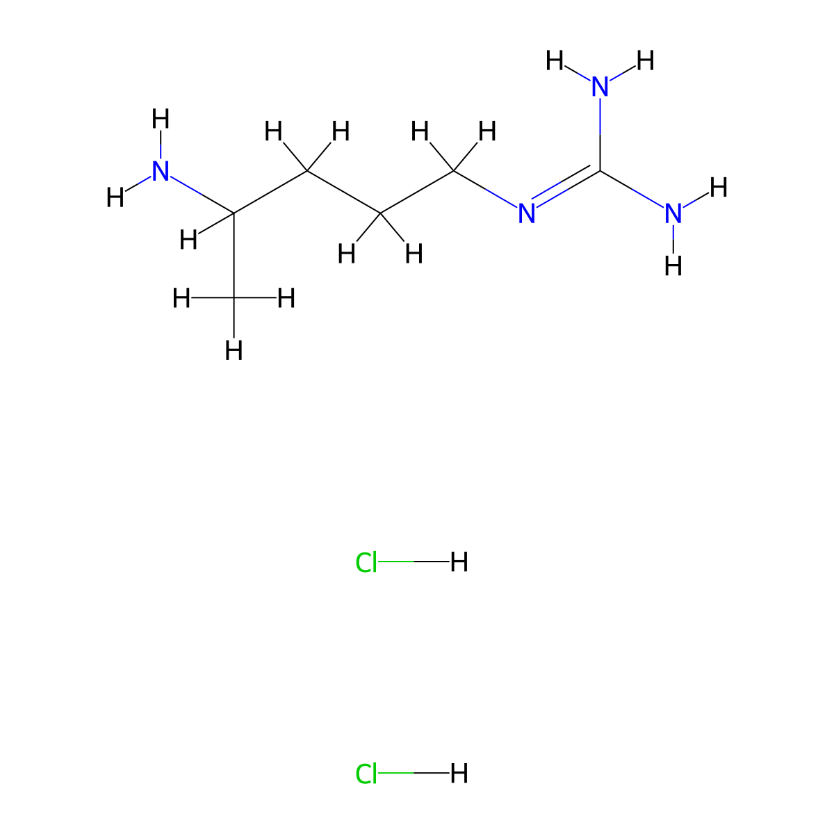N''-(4-aminopentyl)guanidine dihydrochloride molecular structure, CAS 2913279-53-3