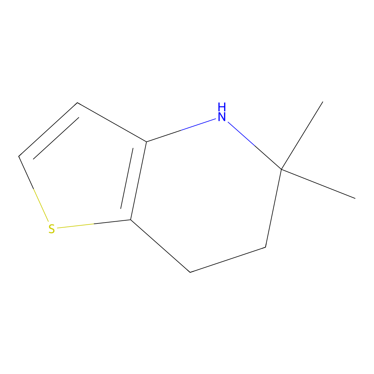 5,5-dimethyl-4H,5H,6H,7H-thieno[3,2-b]pyridine molecular structure, CAS 2913279-60-2