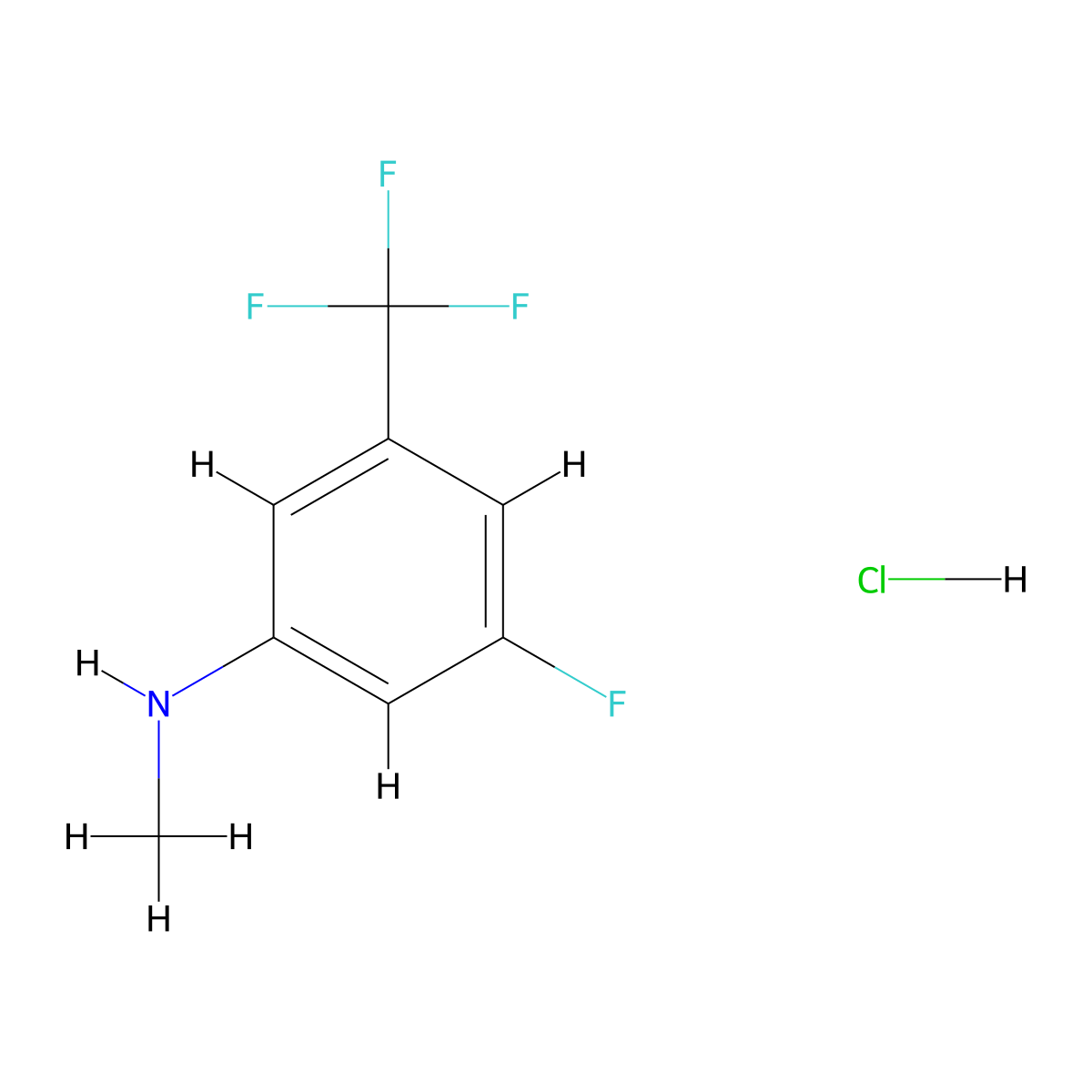 3-fluoro-N-methyl-5-(trifluoromethyl)aniline hydrochloride molecular structure, CAS 2913279-71-5