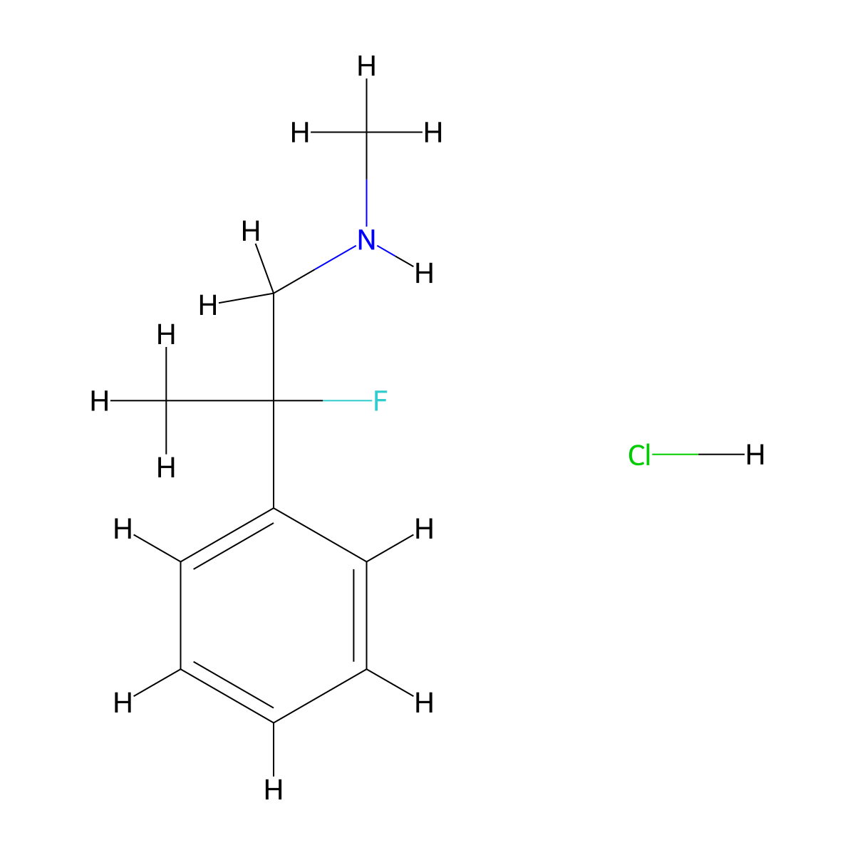 (2-Fluoro-2-phenylpropyl)(methyl)amine hydrochloride molecular structure, CAS 2913279-76-0