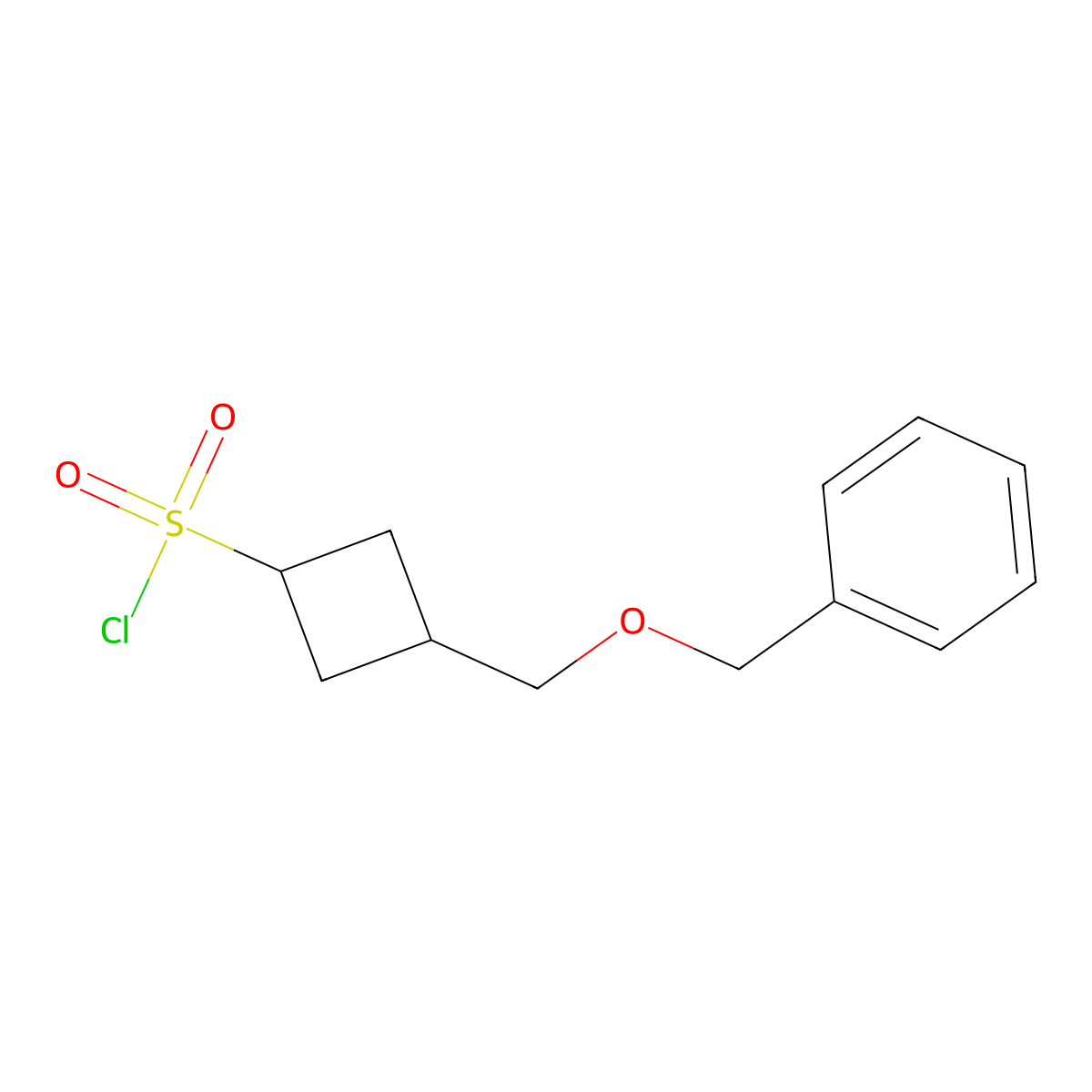 3-[(Benzyloxy)methyl]cyclobutane-1-sulfonyl chloride molecular structure, CAS 2913279-83-9