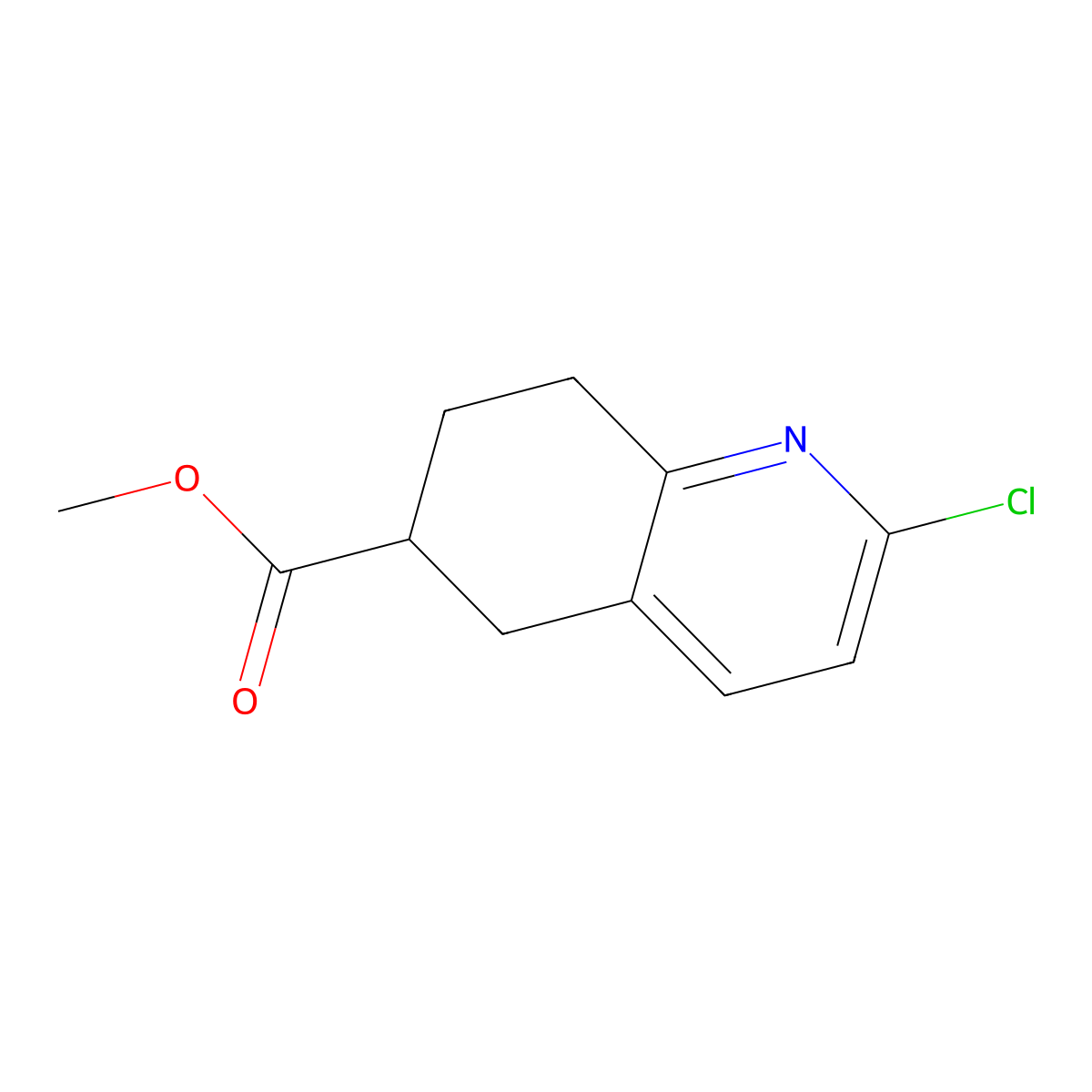 Methyl 2-chloro-5,6,7,8-tetrahydroquinoline-6-carboxylate molecular structure, CAS 2913279-91-9