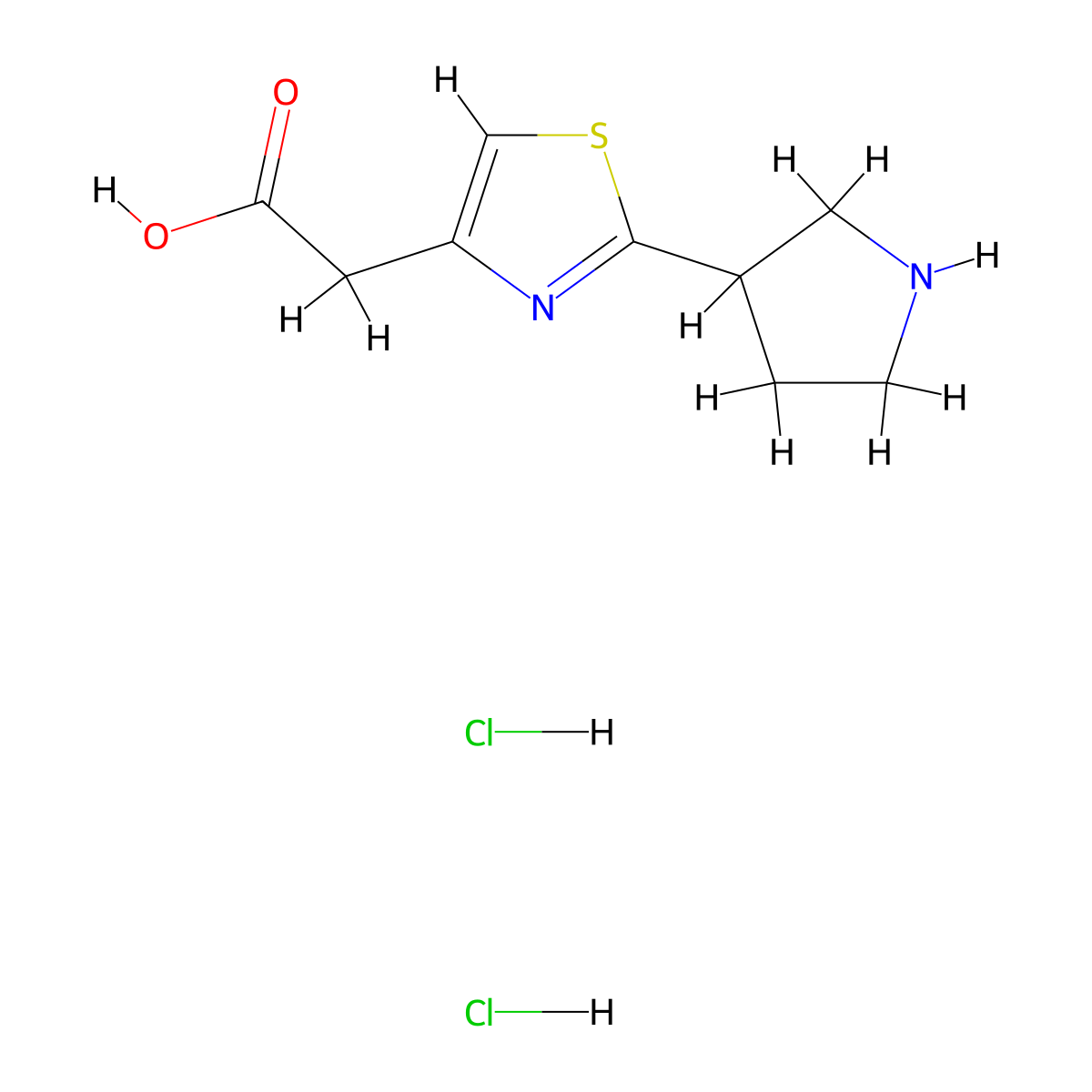 2-[2-(Pyrrolidin-3-yl)-1,3-thiazol-4-yl]aceticaciddihydrochloride molecular structure, CAS 2913279-94-2