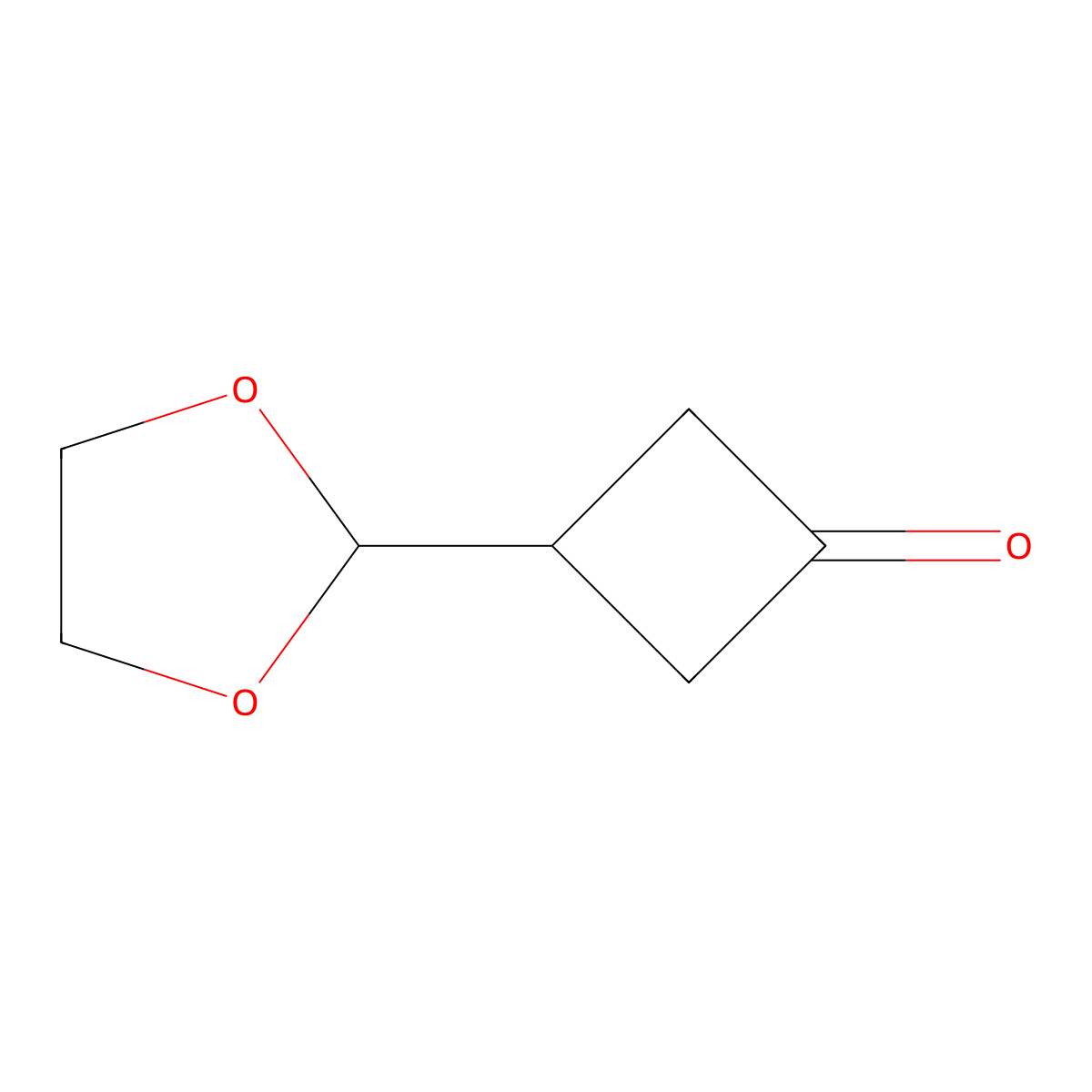 3-(1,3-Dioxolan-2-yl)cyclobutan-1-one molecular structure, CAS 2913279-96-4