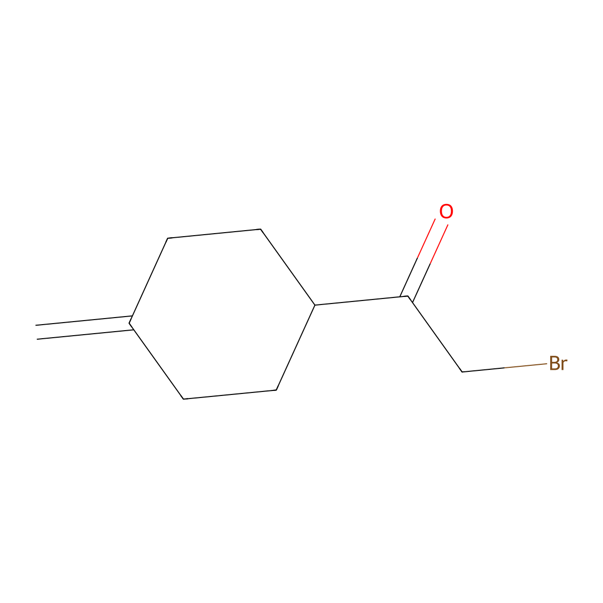 2-Bromo-1-(4-methylidenecyclohexyl)ethan-1-one molecular structure, CAS 2913279-99-7